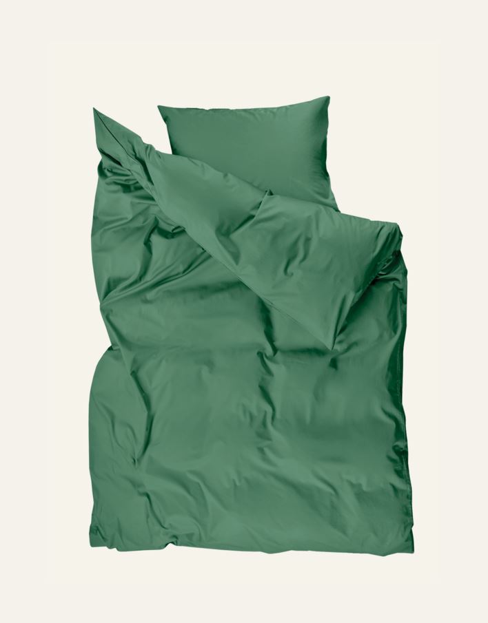 Påslakanset i satin mossgrön - 2