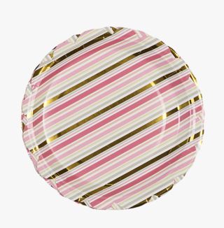 Happy Day Stripe papperstallrik 8-pack multi