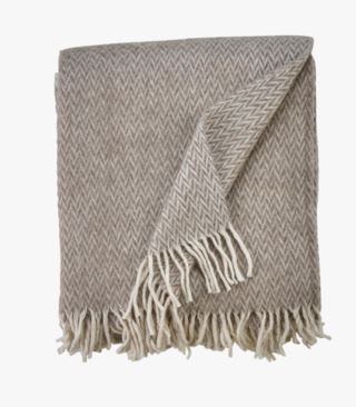 hemtex Veggli grand ullpläd taupe