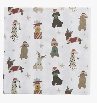 Moments Xmas dogs pappersservetter multi/beige