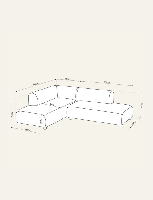 Hörnsoffa beige - 5
